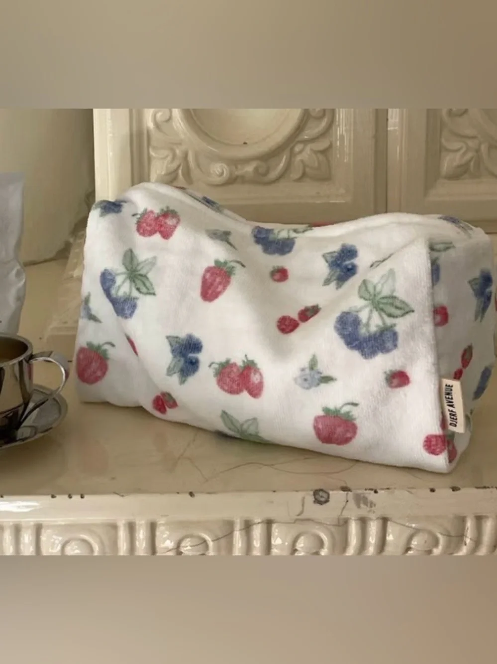 Brand Djerf Avenue Robe And Beauty Bag Set Summer Berries Fruit Pattern XS-S